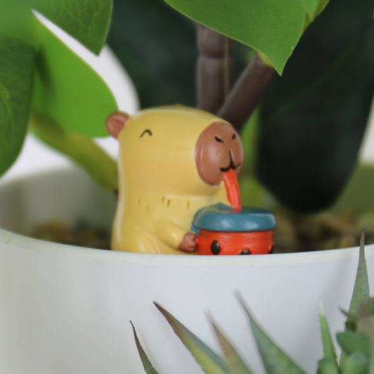 Capybara - Décoration de plantes