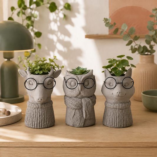 Cache-pot - Animaux à lunettes