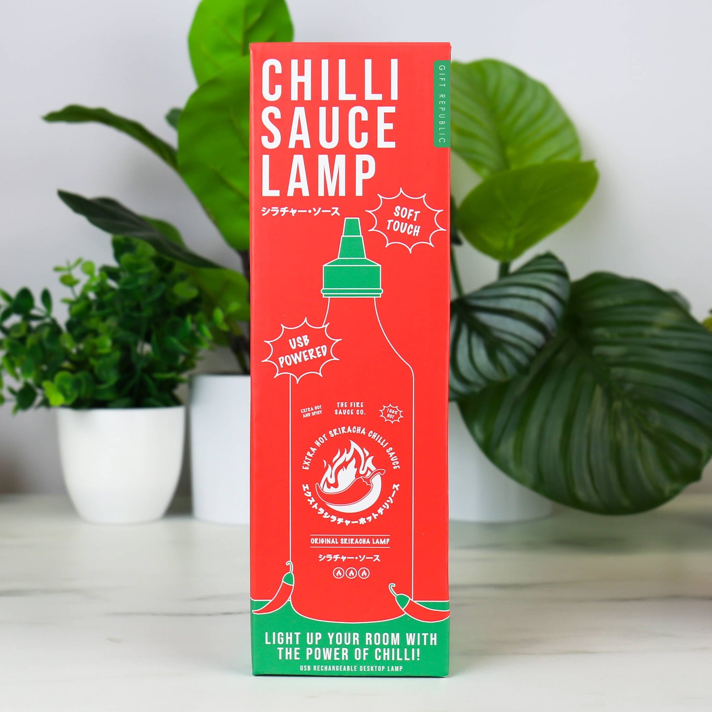 Lampe en forme de bouteille de sauce pimentée