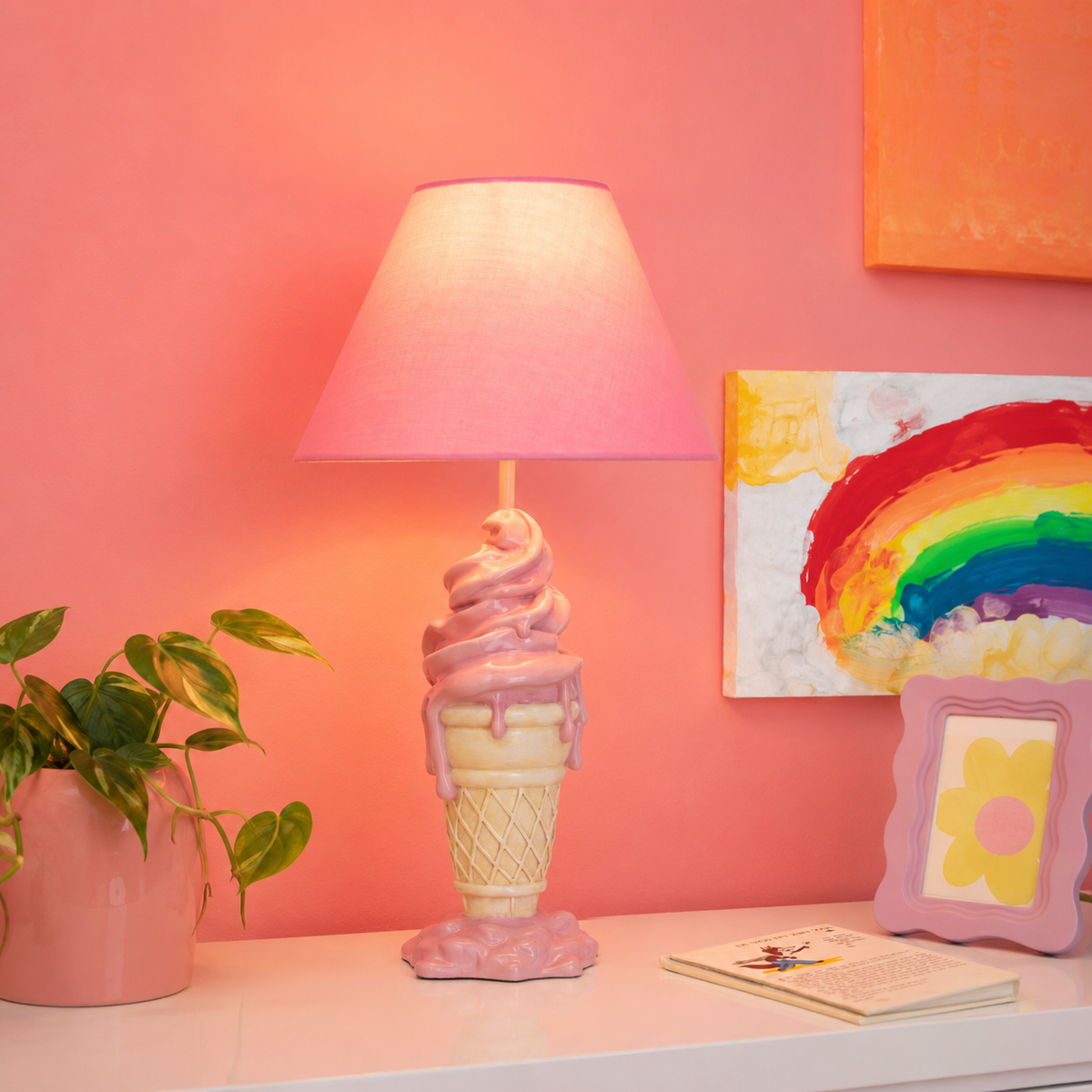 Lampe de chevet "Glace à la fraise"