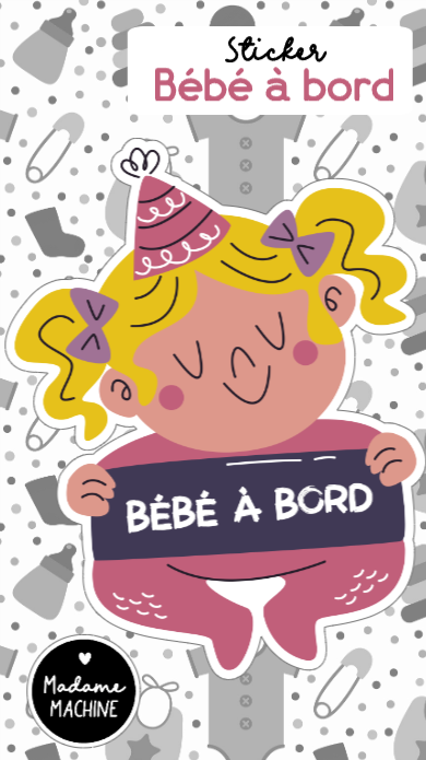 Girly - Sticker "Bébé à bord"