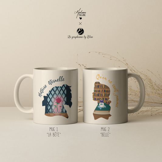 La Belle & La Bête (Duo de mugs)
