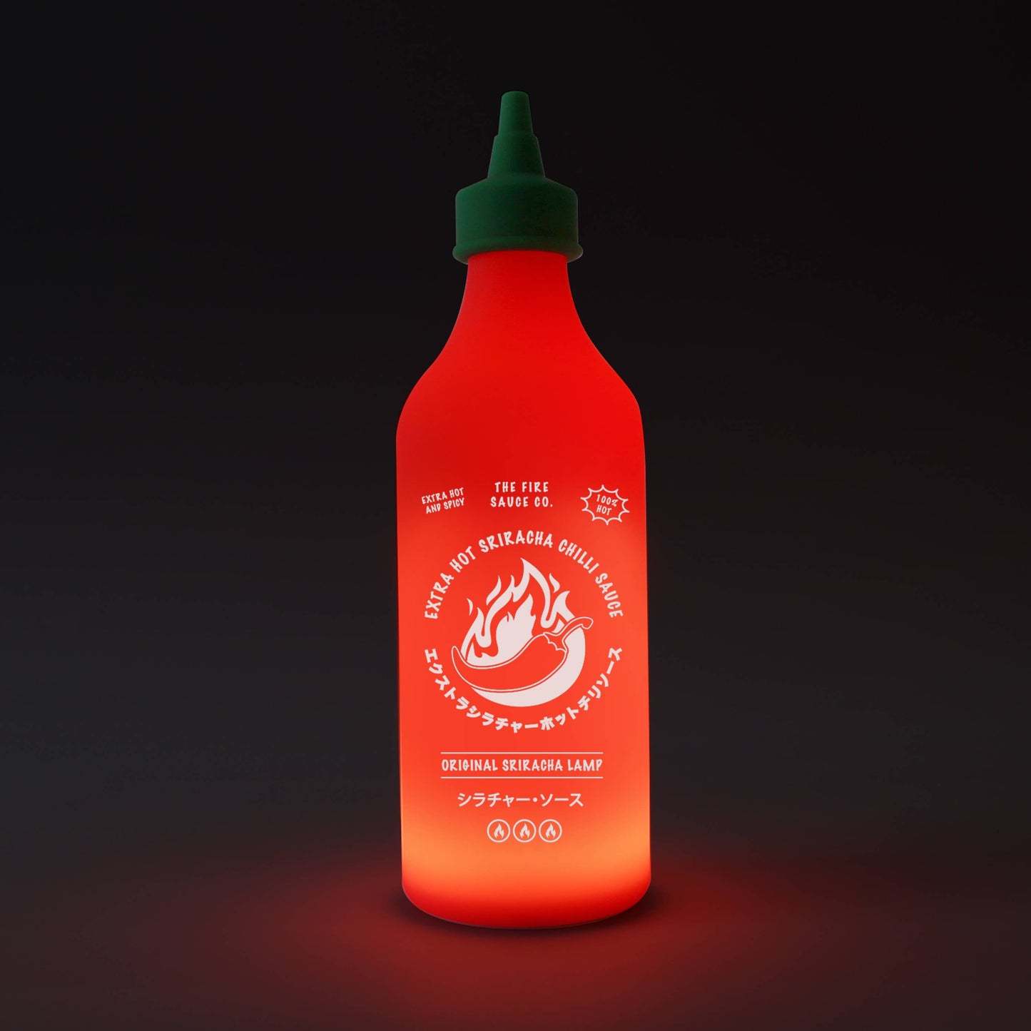 Lampe en forme de bouteille de sauce pimentée