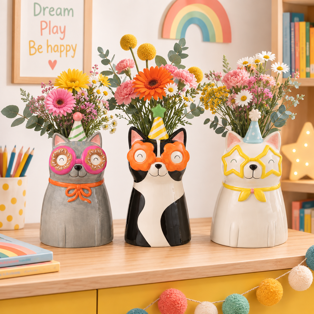 Vase - Chat à lunettes